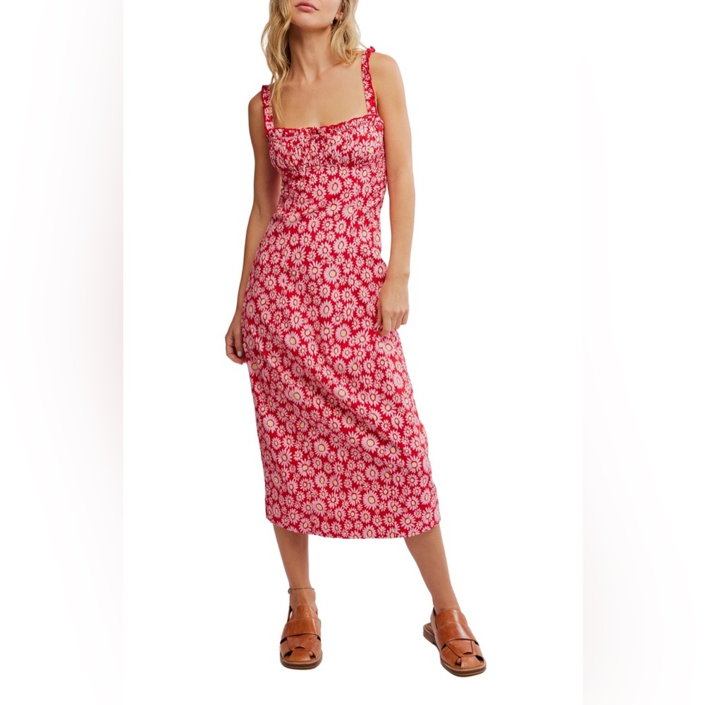 FREE PEOPLE Lucinda Printed Midi / Tomato Daisy